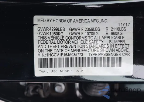 2021 Honda Accord Sport from USA, damaged, VIN 1HGCV1F32MA058926